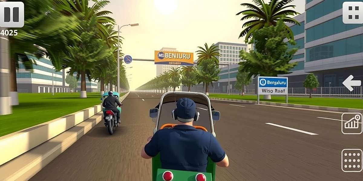 Bengaluru Legends Open World Exploration Bengaluru Legends open world showing a player character riding an auto-rickshaw through MG Road