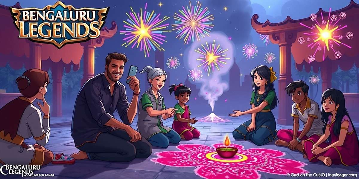 Bengaluru Legends Diwali Celebration Bengaluru Legends Diwali event showing characters celebrating with fireworks and rangoli